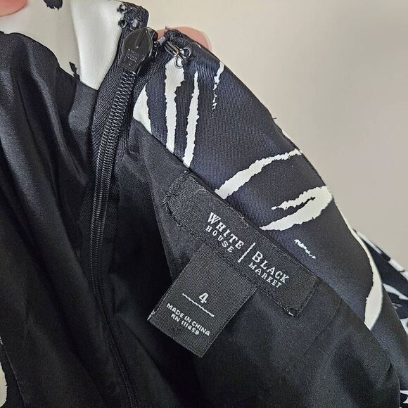 White House Black Market Floral Pleated Fit & Flare Dress - Picture 7 of 8